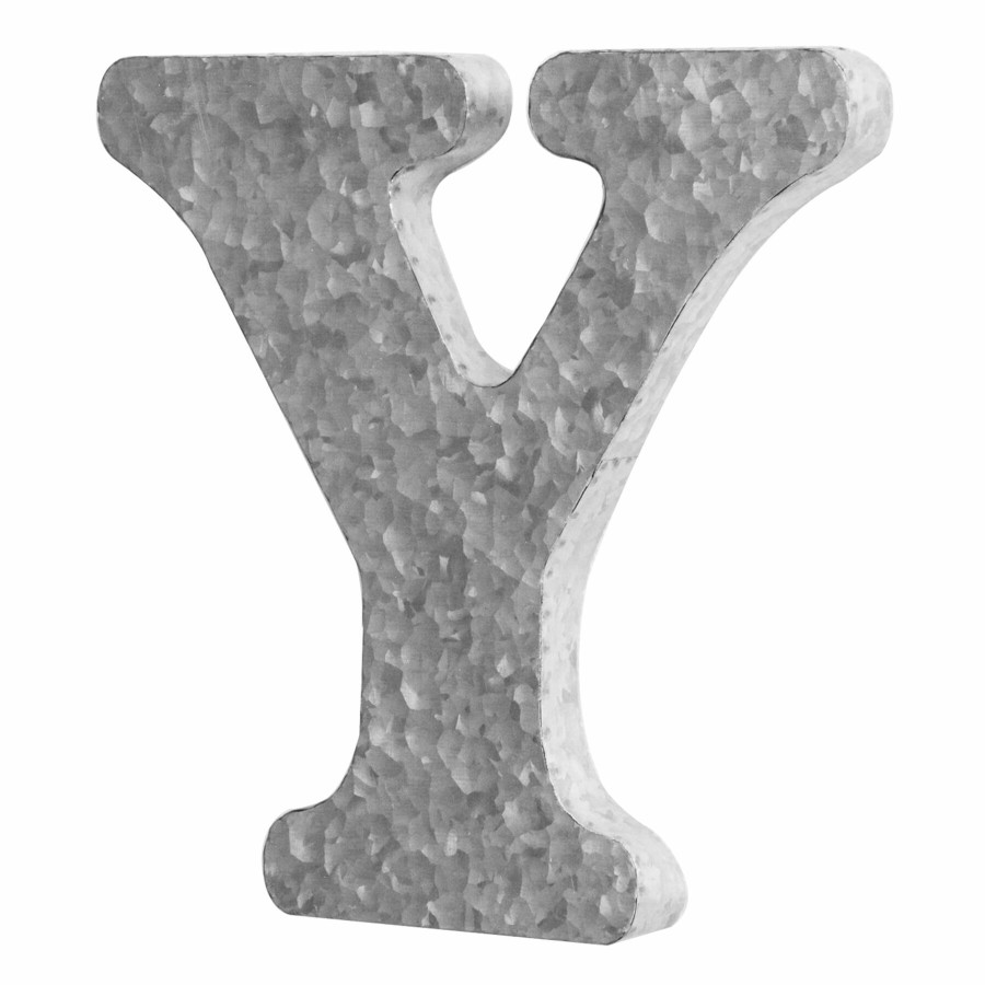 Wall Art * | 12In. Galvanized Metal Monogram Y For Sale