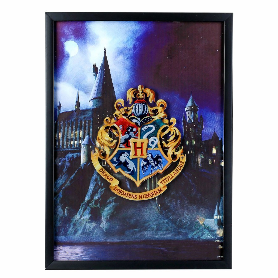 Wall Art * | 15X20 Harry Potter Hogwarts Crest Printed Glass Wall Art Latest Fashion