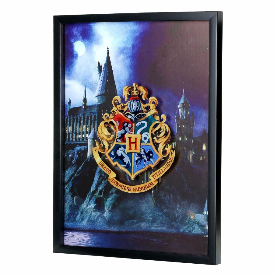 Wall Art * | 15X20 Harry Potter Hogwarts Crest Printed Glass Wall Art Latest Fashion