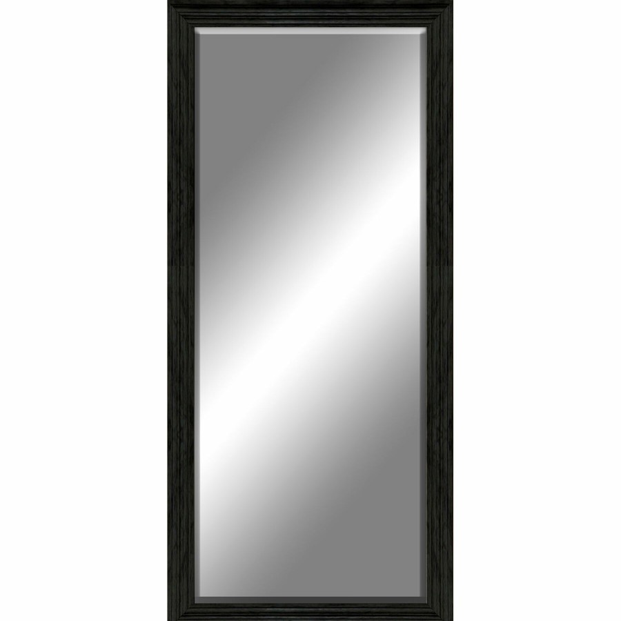 Mirrors * | 29X63 Distressed Black Bevel Mirror Offering Discounts