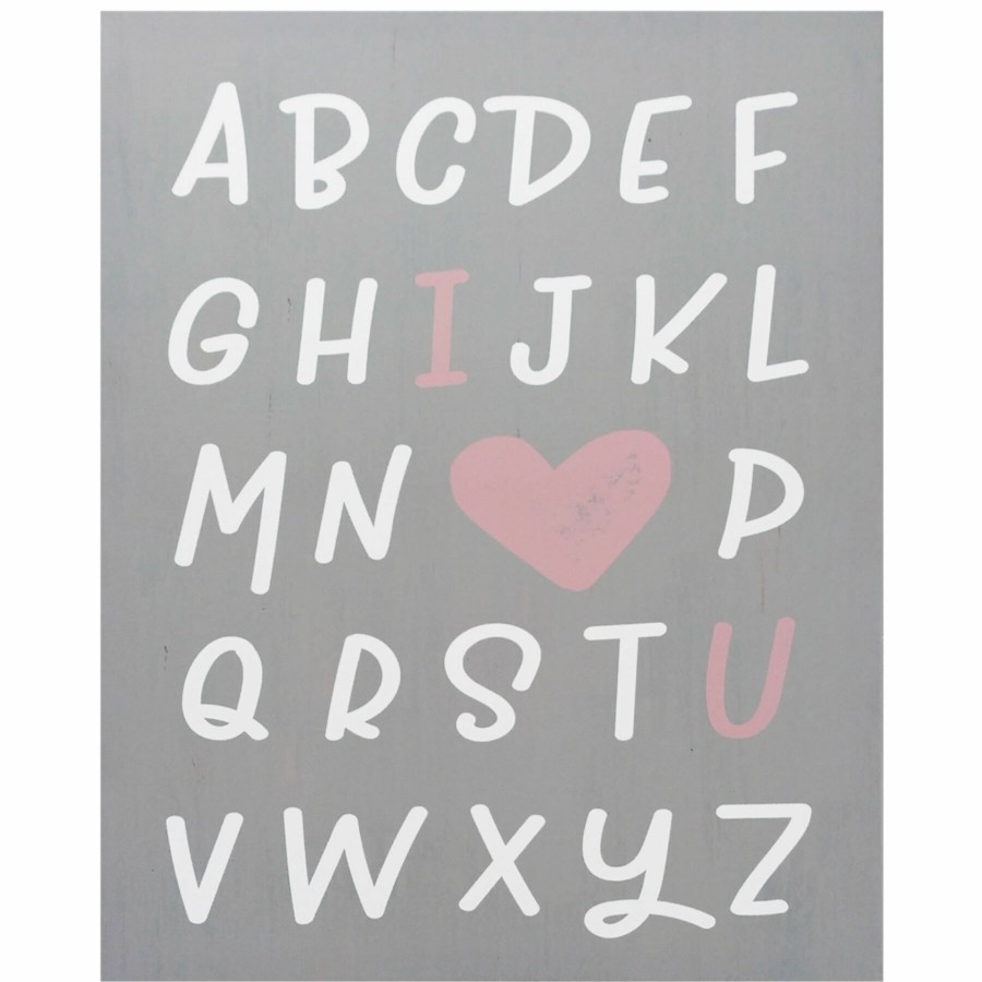 Wall Art * | I Heart U Alphabet Canvas Wall Art, 16 20 Clearance