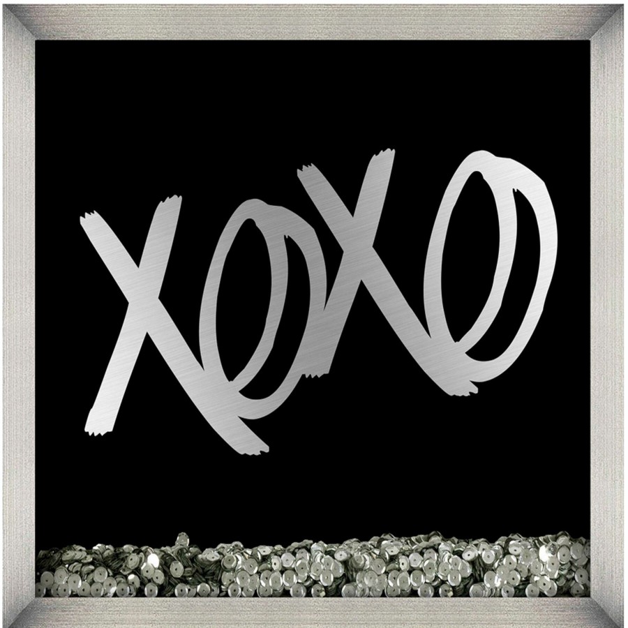 Wall Art * | Xoxo Sequin Shaker Box Wall Decor Under Glass, 12 X 12 New Arrivals