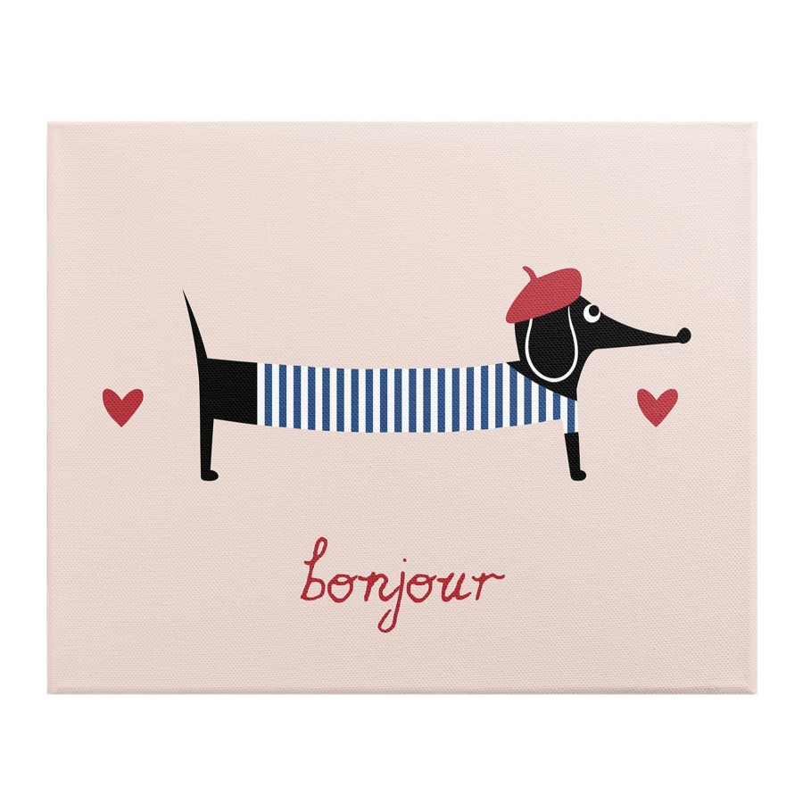 Wall Art * | Bonjour Dog Canvas Wall Art, 16 12 Sale Merchandise