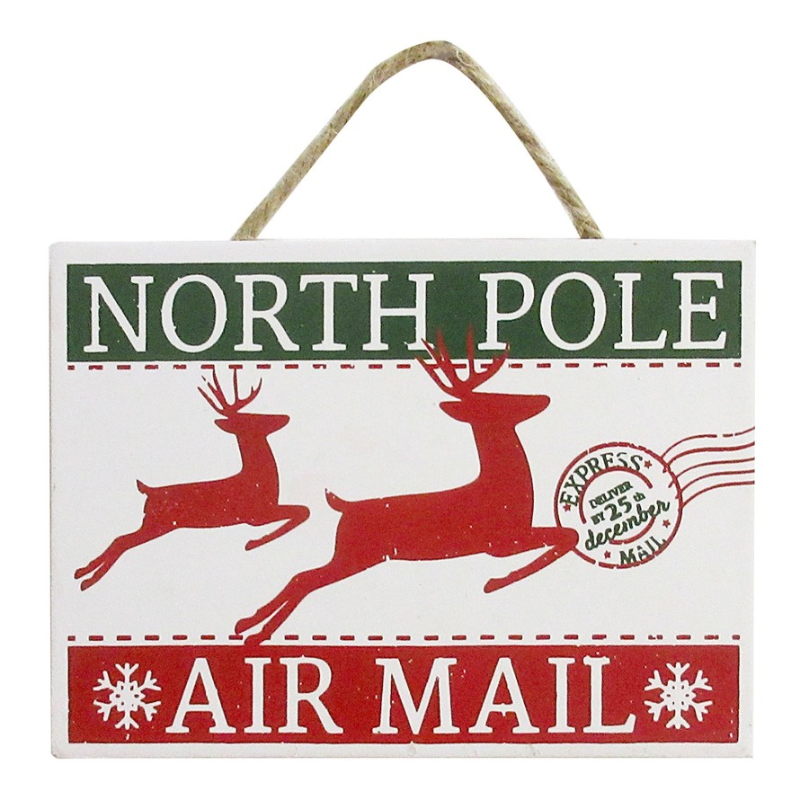 Wall Art * | North Pole Air Mail Wall Sign, 5.9 4.5 Glamor Model