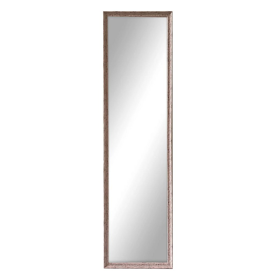 Mirrors * | 14X53 Over The Door Ornate Mirror With Hardware, Light Pink Sale Merchandise