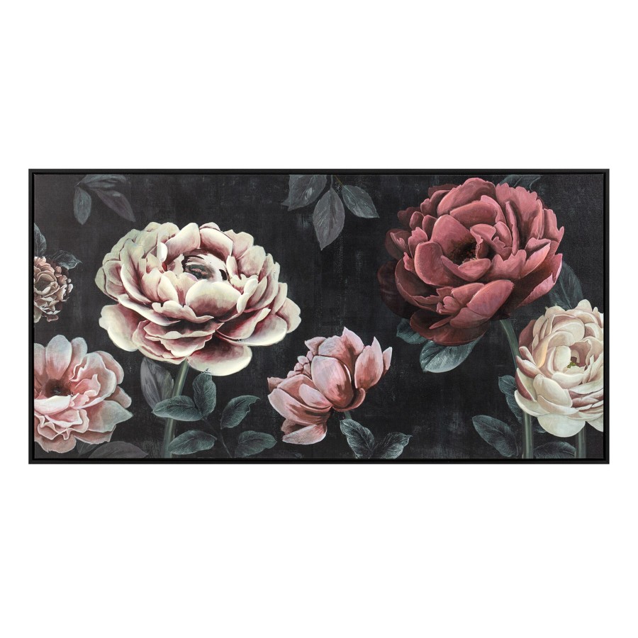 Wall Art * | 40X20 Black Dusty Roses Bargain Sale