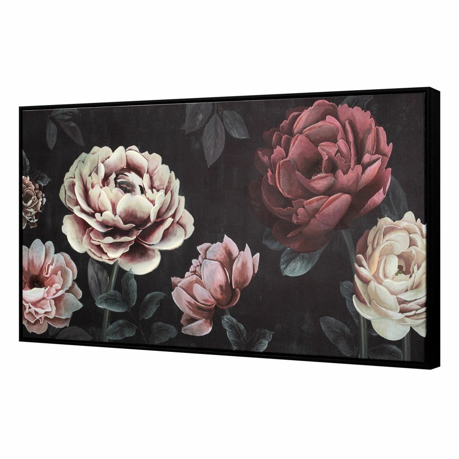 Wall Art * | 40X20 Black Dusty Roses Bargain Sale