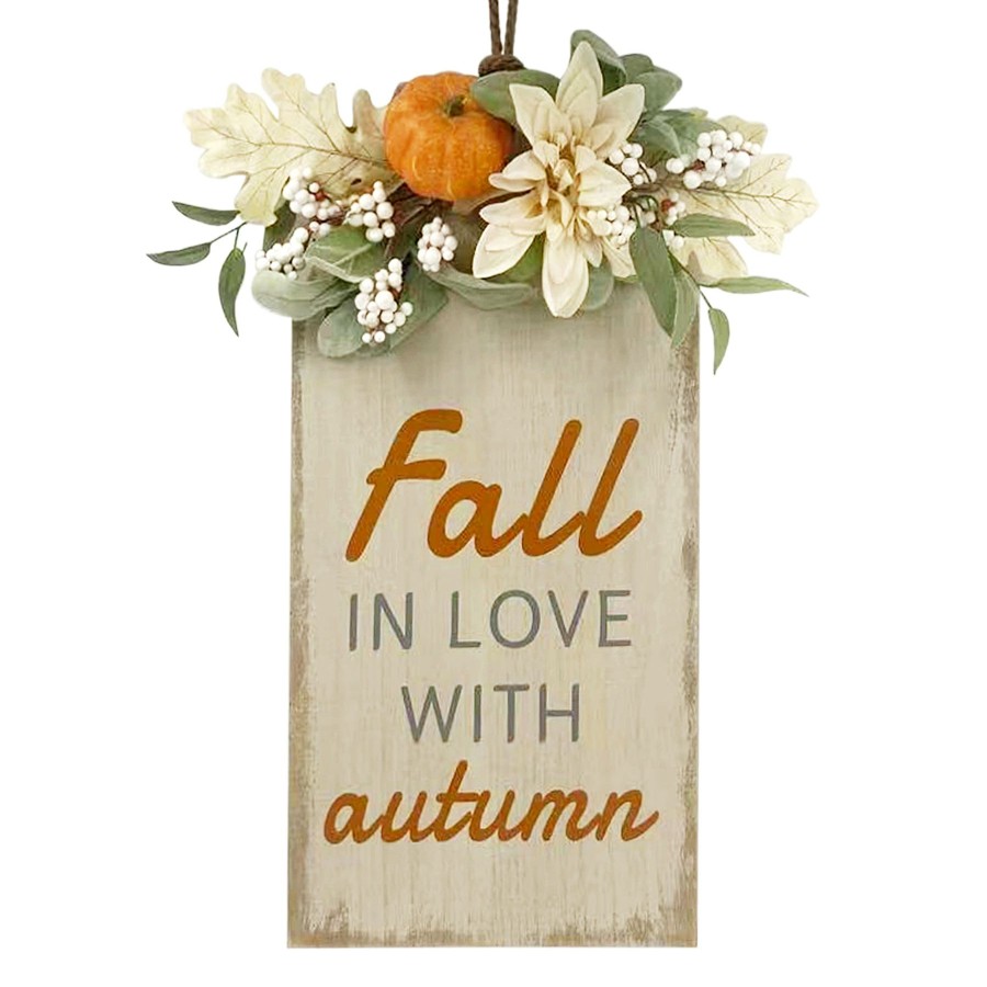 Wall Art * | Honeybloom Fall In Love Floral Wall Sign, 21 Discounts