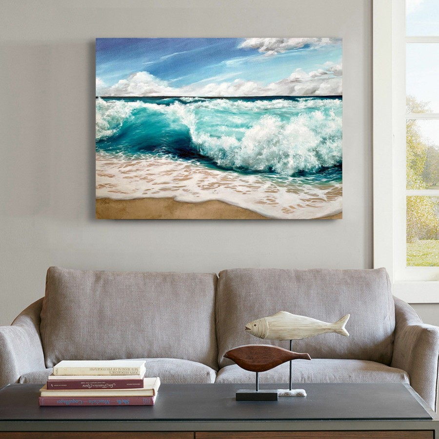 Wall Art * | Playing In The Surf Canvas Wall Art, 48 36 Discounts Online