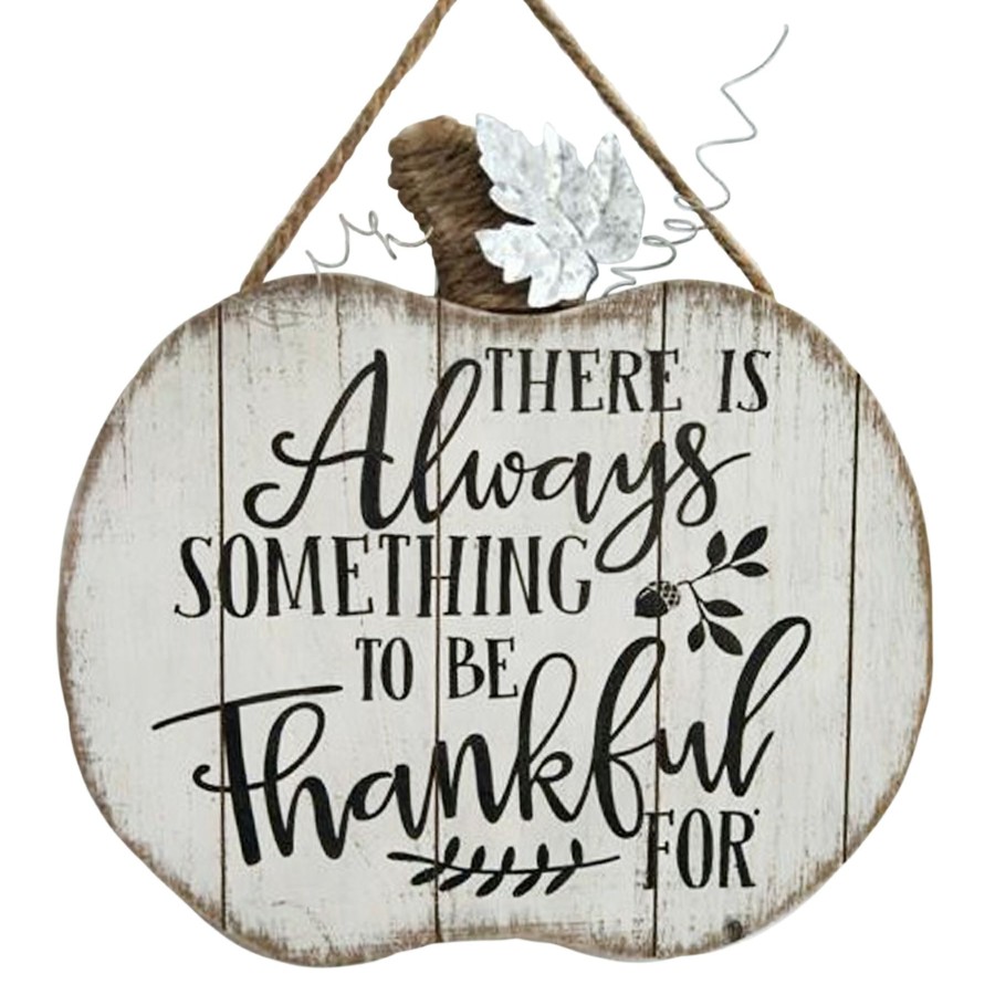 Wall Art * | Honeybloom Thankful Pumpkin Wall Sign, 15 Glamor Model