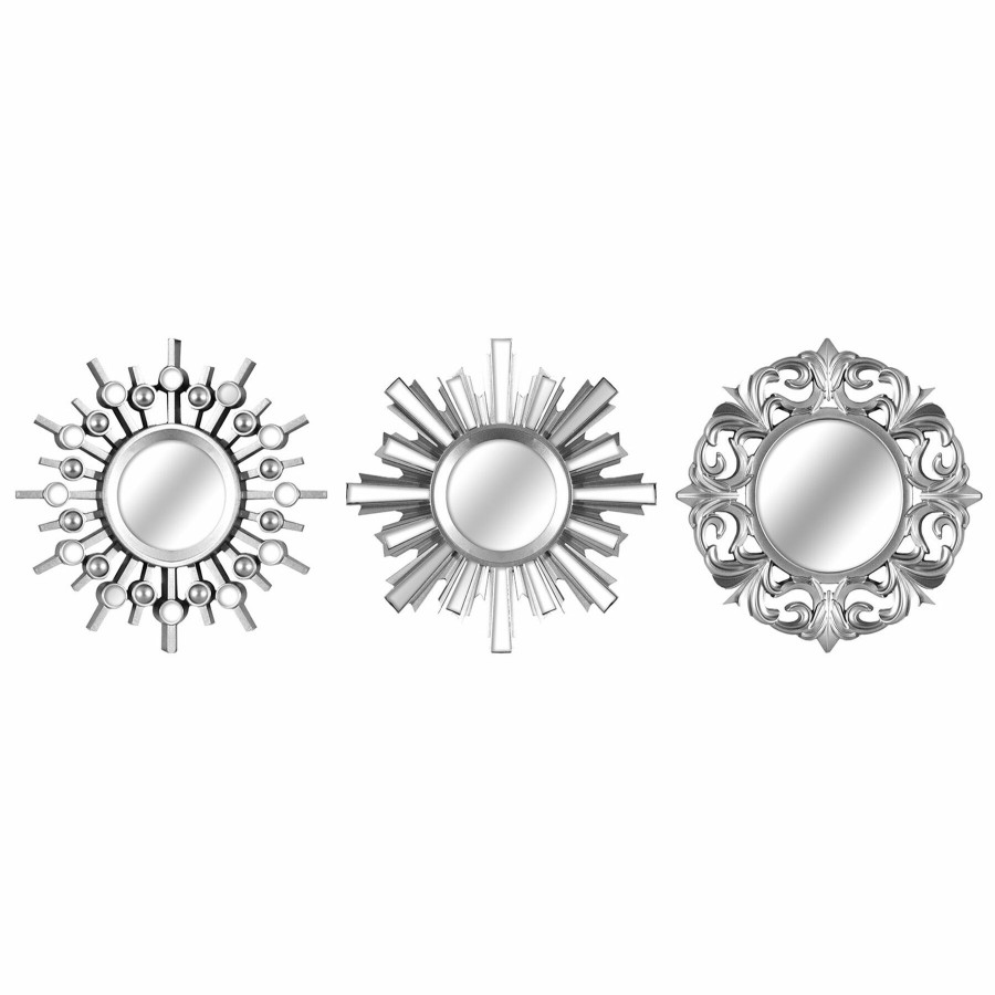 Mirrors * | 10In. Ornate Silver Mirrors 3-Piece Set Discounts