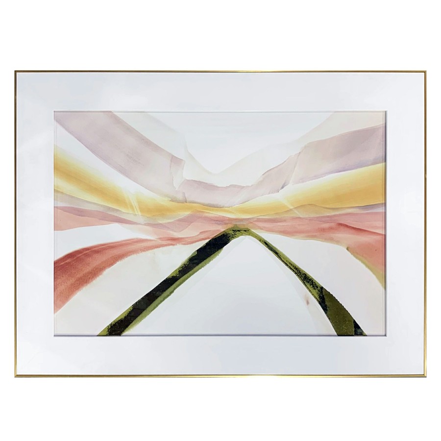 Wall Art * | 44X32 Ribbon Landscape Print Under Glass Good Quality