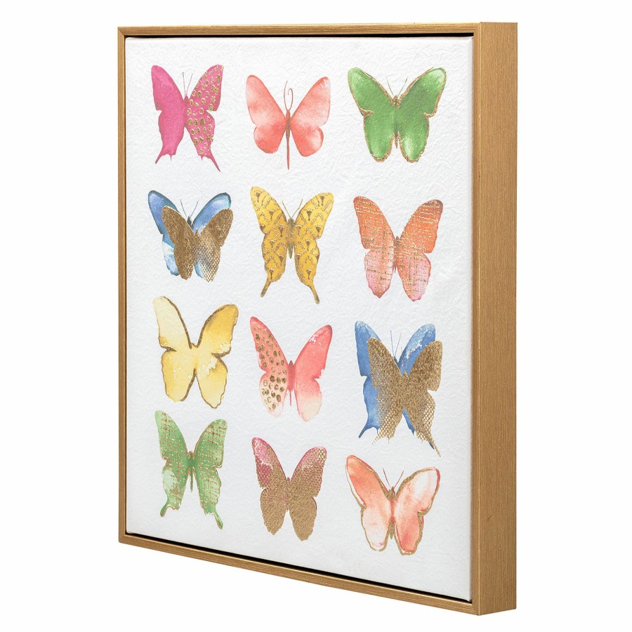 Wall Art * | Assortment Of Butterflies Textured Canvas Wall Art, 16 Hot Sell