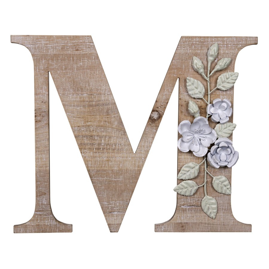 Wall Art * | Grace Mitchell 14 Floral Monogram Wall Art, M Special Design