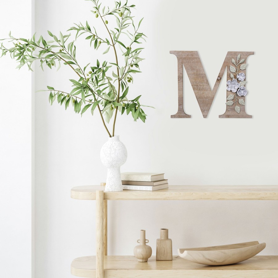 Wall Art * | Grace Mitchell 14 Floral Monogram Wall Art, M Special Design