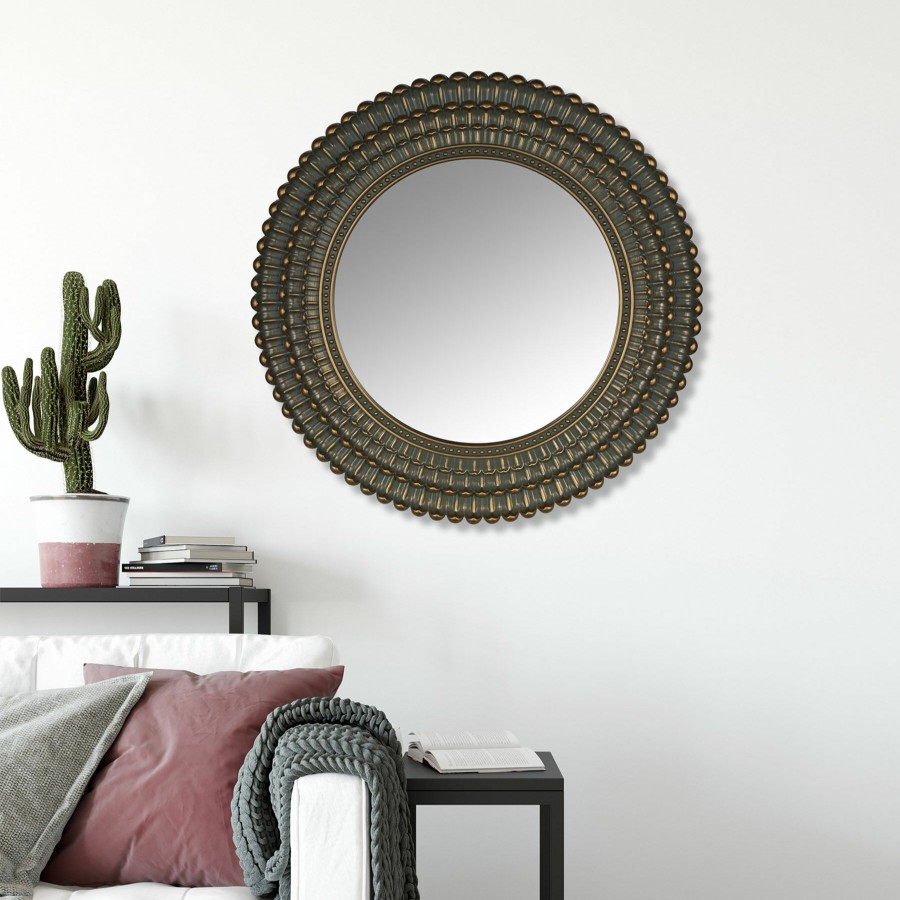 Mirrors * | 22In. Grey With Gold Mirror Clearance