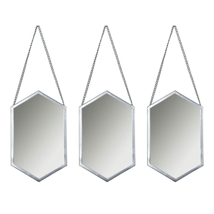 Mirrors * | Laila Ali Set Of 3 Hanging Hexagon-Shaped Wall Mirrors, 7 12 Hot Sell