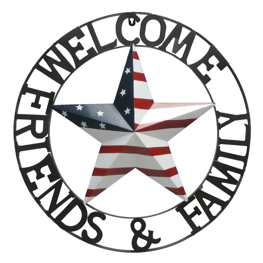 Wall Art * | Welcome Patriotic Star Wall Decor, 22 Good Quality