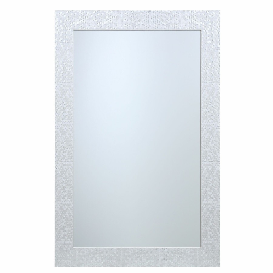 Mirrors * | 24X36 Silver Hexagon Framed Mirror Clearance