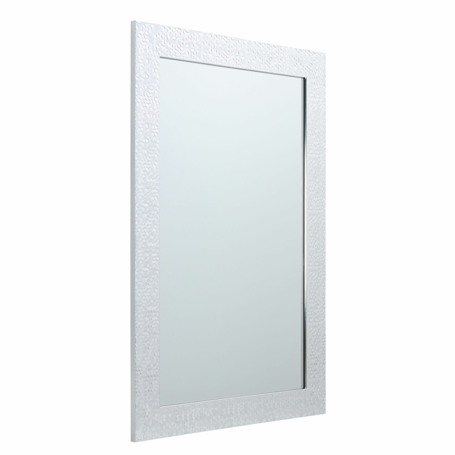 Mirrors * | 24X36 Silver Hexagon Framed Mirror Clearance