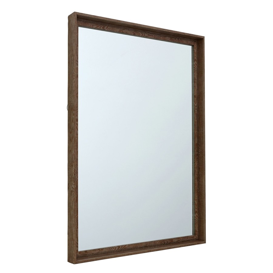 Mirrors * | 22X28 Warm Walnut Mirror Special Design