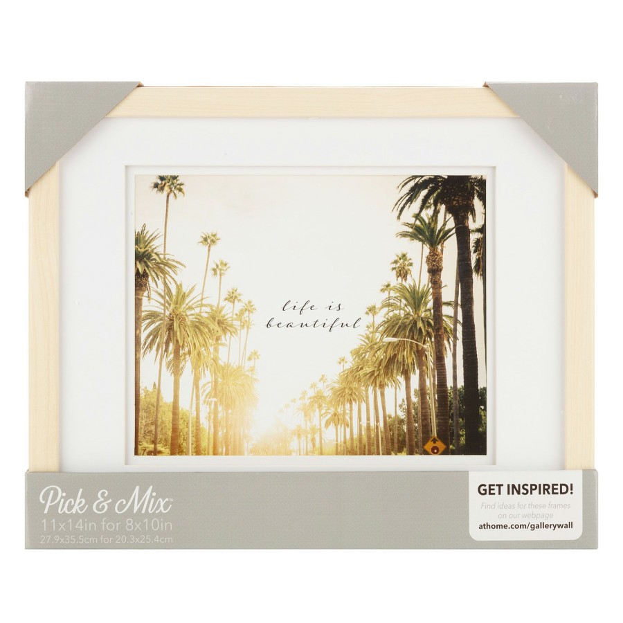 Frames * | Pick & Mix 11 14 Matted To 8 10 Linear Photo Frame, Natural Hot Sale