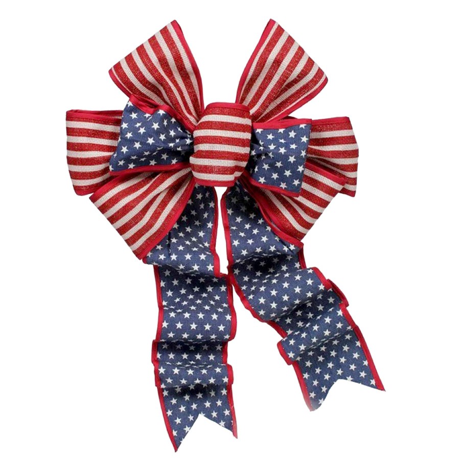 Wall Art * | Patriotic Burlap Bow, 35 Excellent