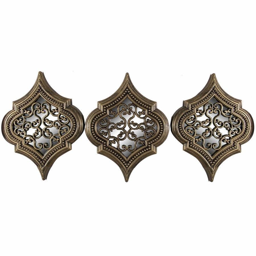 Mirrors * | 8X10 Ornate Bronze 3-Piece Mirror Set Special Design