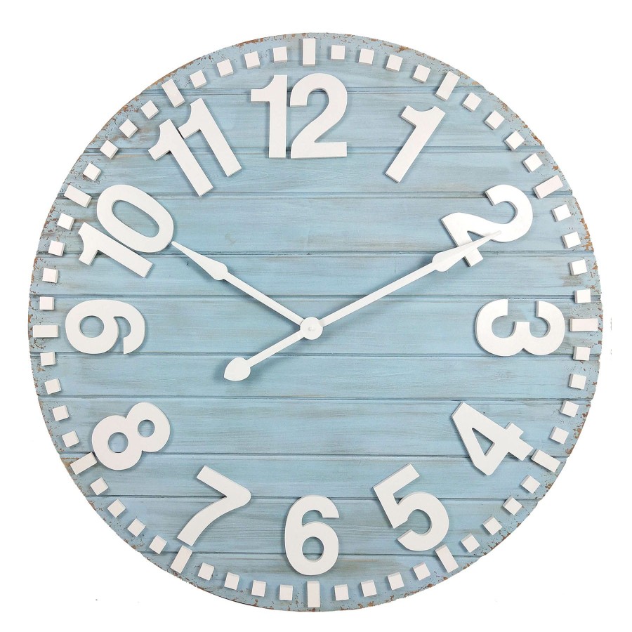 Wall Art * | Ty Pennington Blue Wall Clock, 36 Bargain Sale