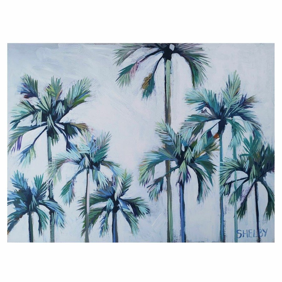 Wall Art * | Palms After Sunset Embellished Canvas Wall Art, 28 22 Fascinating Model