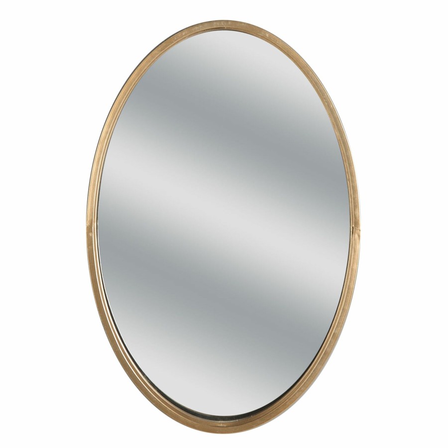 Mirrors * | 20X30 Metal Oval Gold Mirror Hot Sell