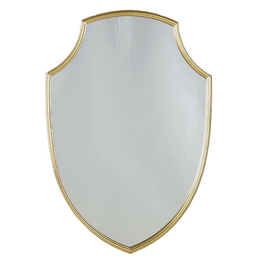 Mirrors * | Grace Mitchell 20X29 Gold Shield Mirror Hot Sell