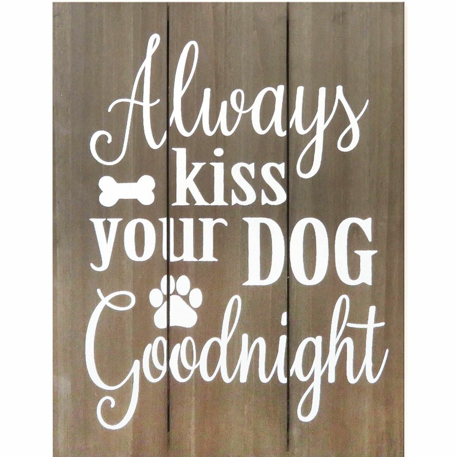 Wall Art * | 11X14 Always Kiss Your Dog Wood Canvas Art Online Store