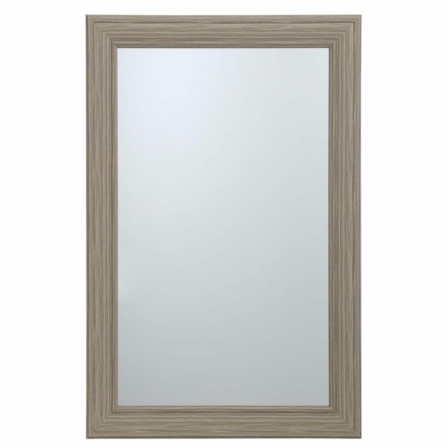 Mirrors * | 24X36 Rectangle Tan Framed Mirror Sale Merchandise