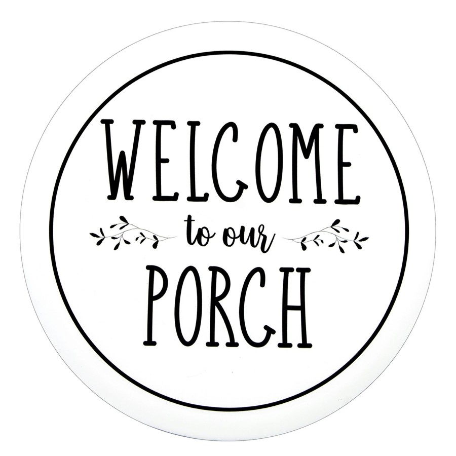 Wall Art * | Honeybloom Welcome To Our Porch Round Sign, 12 Hot Sell