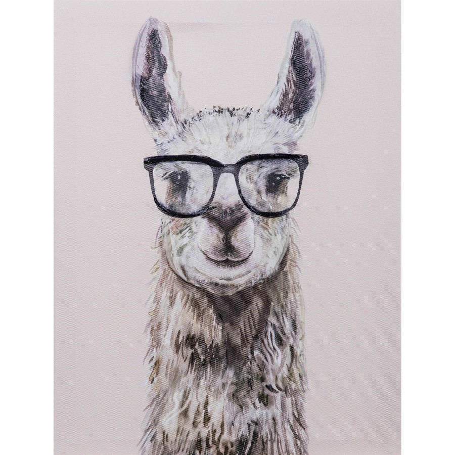 Wall Art * | Llama Glasses Canvas Wall Art, 12 16 Sale