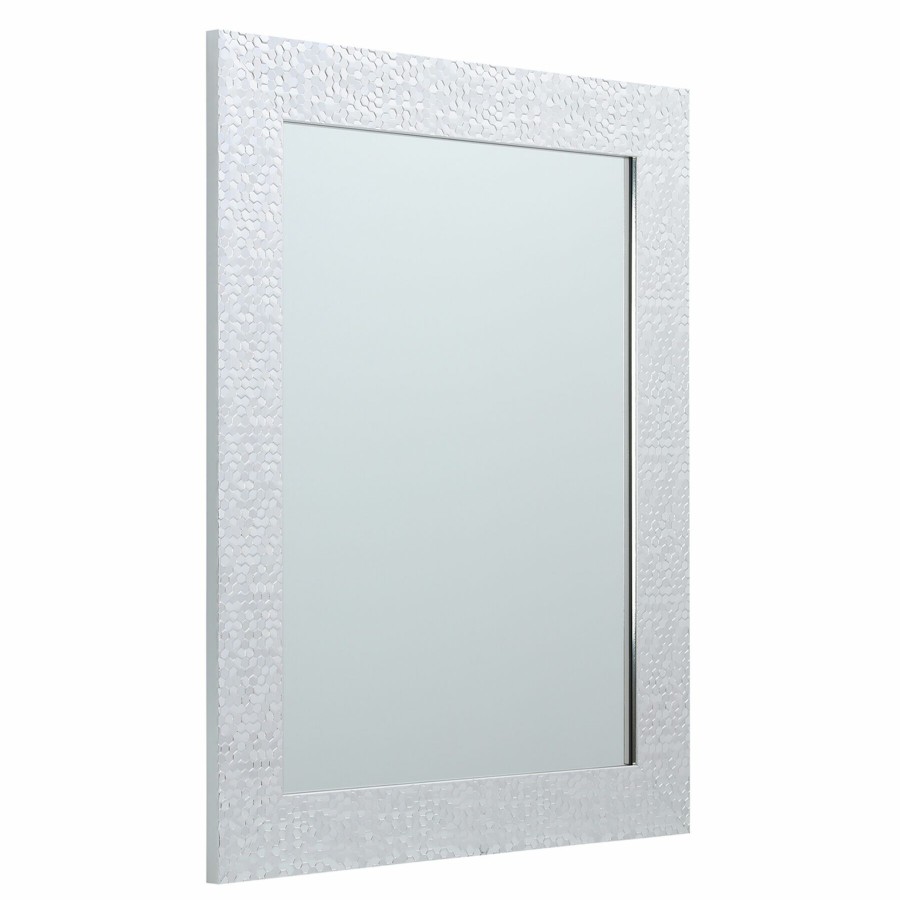 Mirrors * | 22X28 Silver Hexagon Framed Mirror Latest Fashion