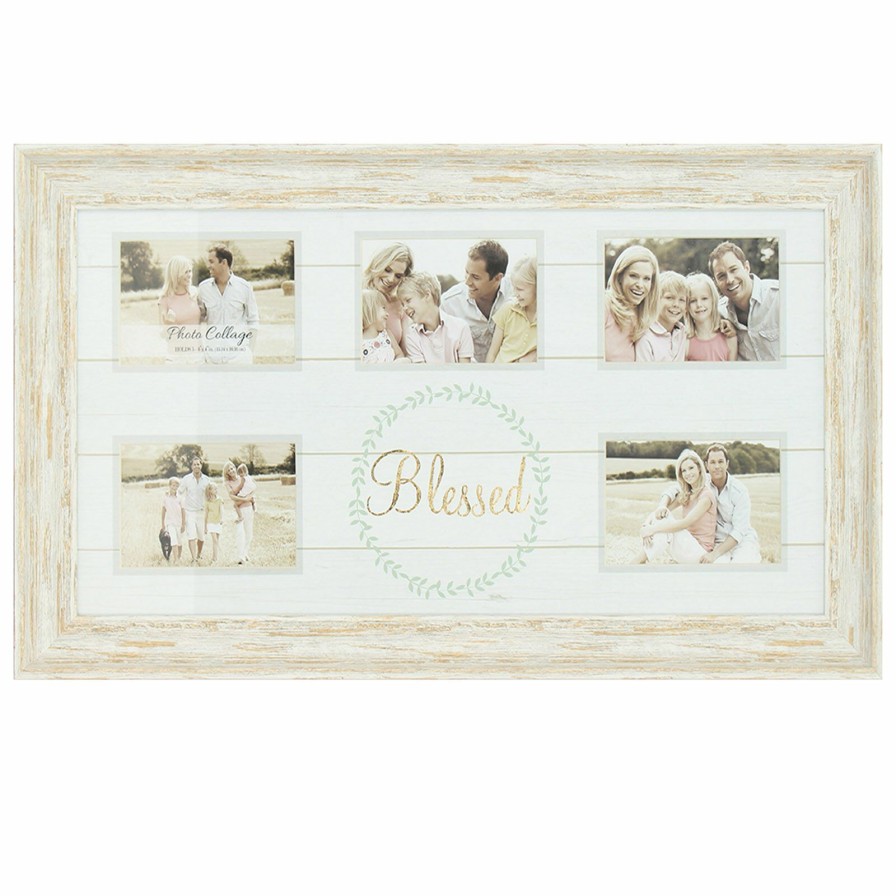 Frames * | 24X12 Blessed Photo Collage With 5 Openings Excellent