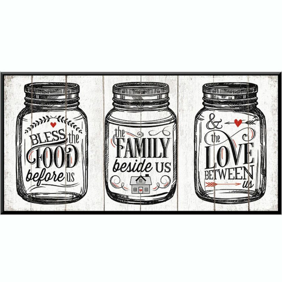 Wall Art * | 15X8 Food Family Love Art Printed On Glass Bargain Sale