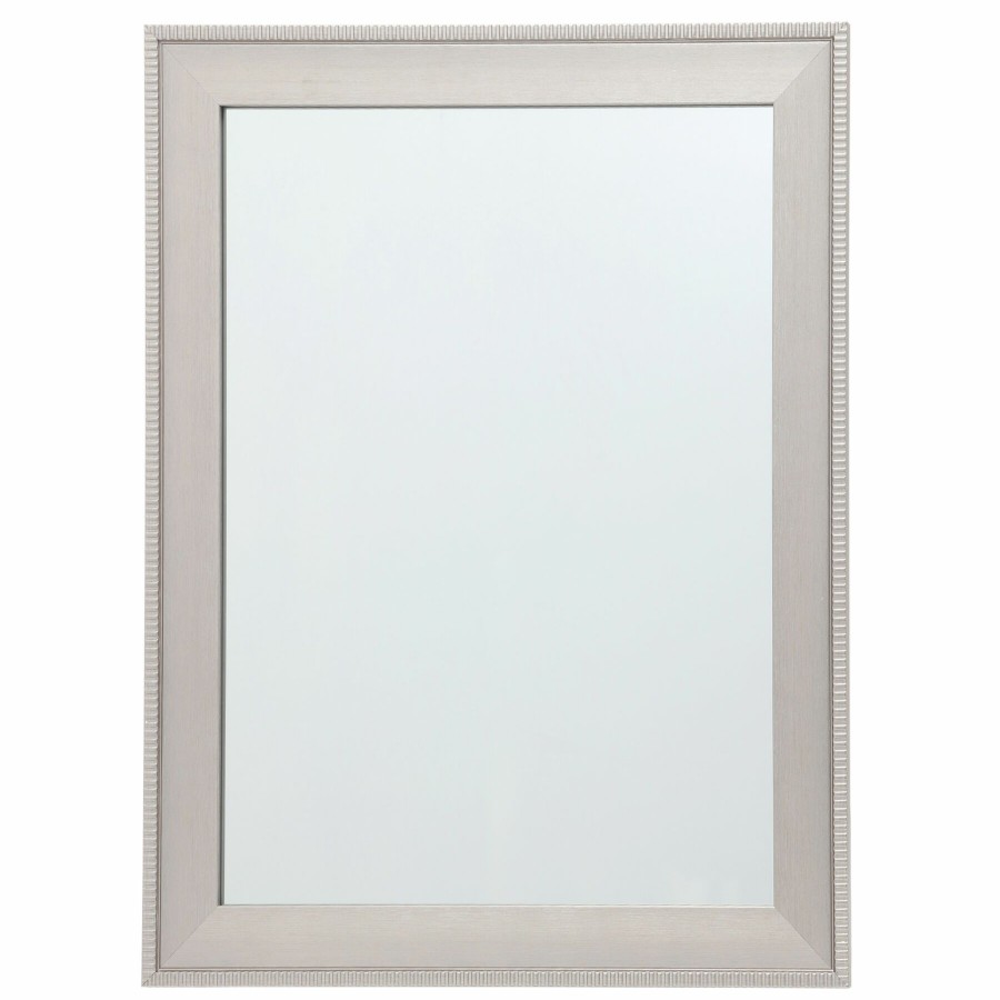 Mirrors * | 22X28 Silver Stripe Trim Framed Mirror Clearance