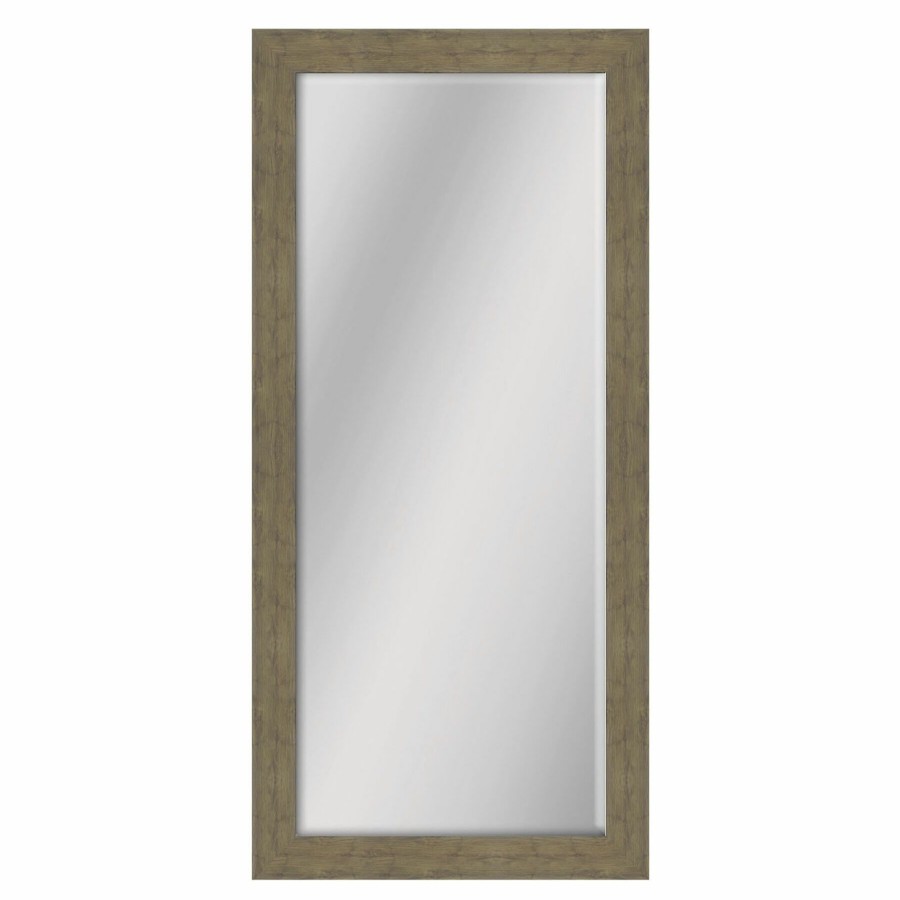 Mirrors * | Oak Beveled Brown Full-Length Mirror Sale Merchandise