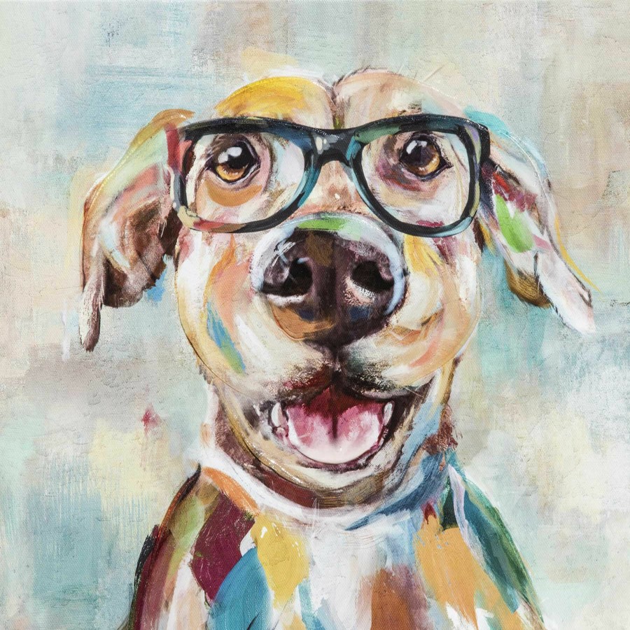 Wall Art * | Dog With Glasses Canvas Wall Art, 12 16 Discounts Online