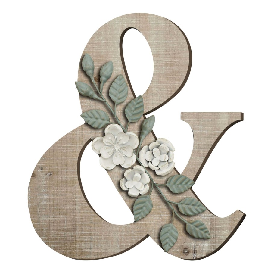 Wall Art * | Grace Mitchell 14 Floral Monogram Wall Art, & Sale