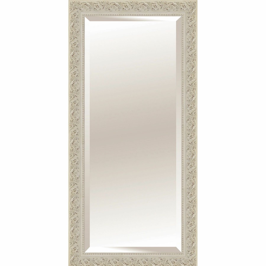 Mirrors * | Rectangle Solid Wood Antique White Floor Mirror, 30 66 Fashionable