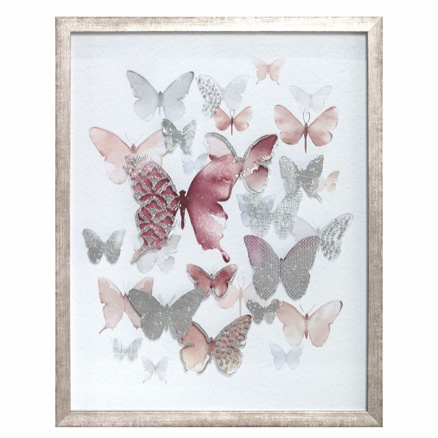 Wall Art * | Laila Ali Framed Butterfly Canvas Wall Art, 20 16 New Arrivals