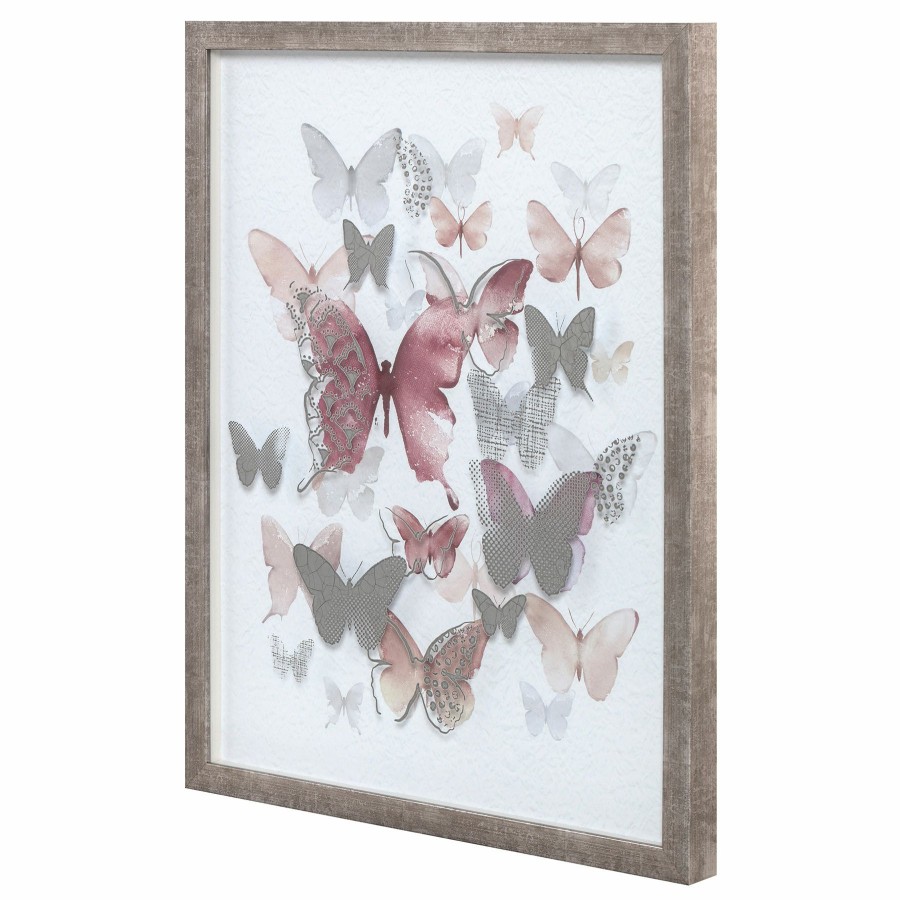 Wall Art * | Laila Ali Framed Butterfly Canvas Wall Art, 20 16 New Arrivals