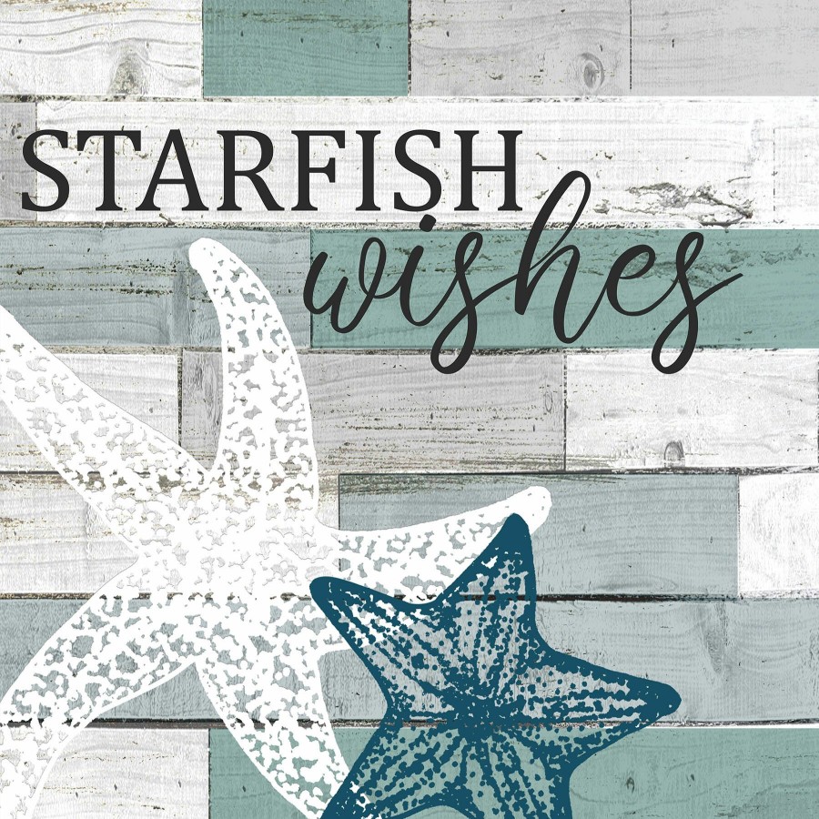 Wall Art * | Nautical Starfish Wishes Canvas Wall Art, 12 Clearance