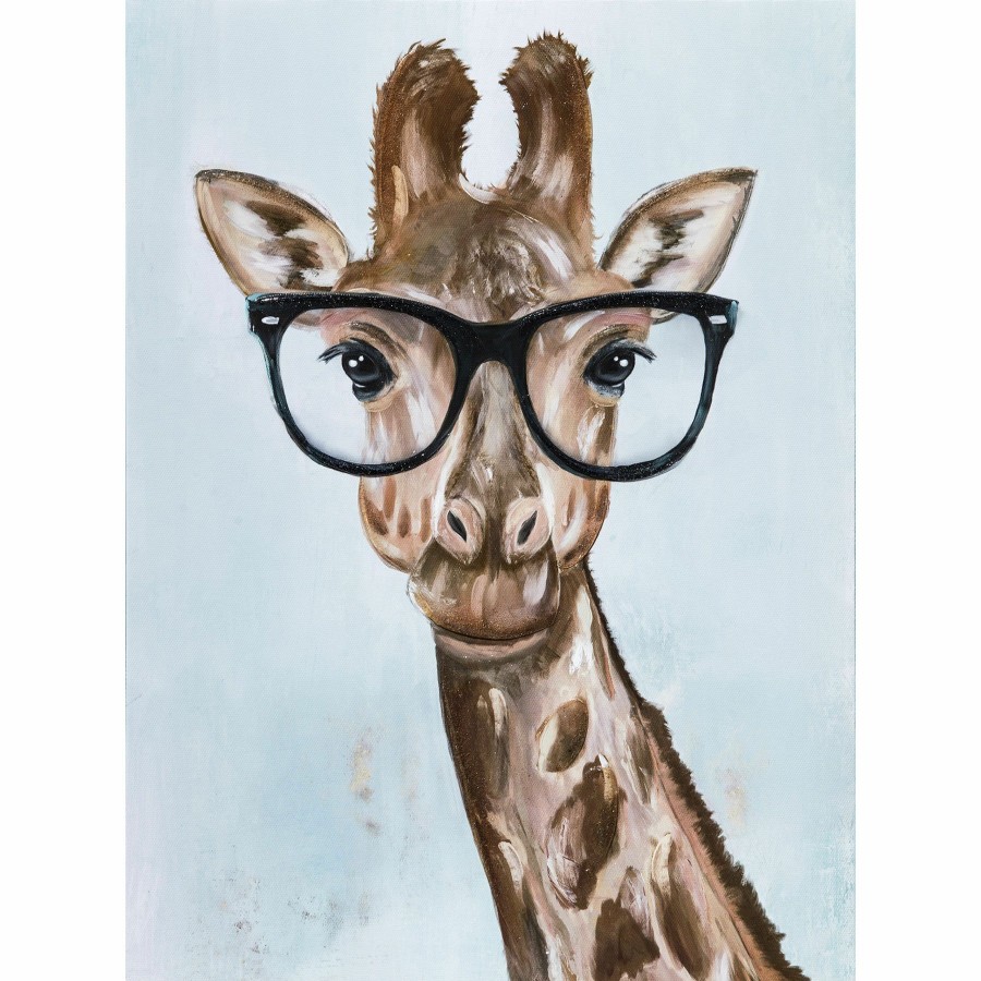 Wall Art * | Giraffe With Glasses Canvas Wall Art, 12 16 Online Discount