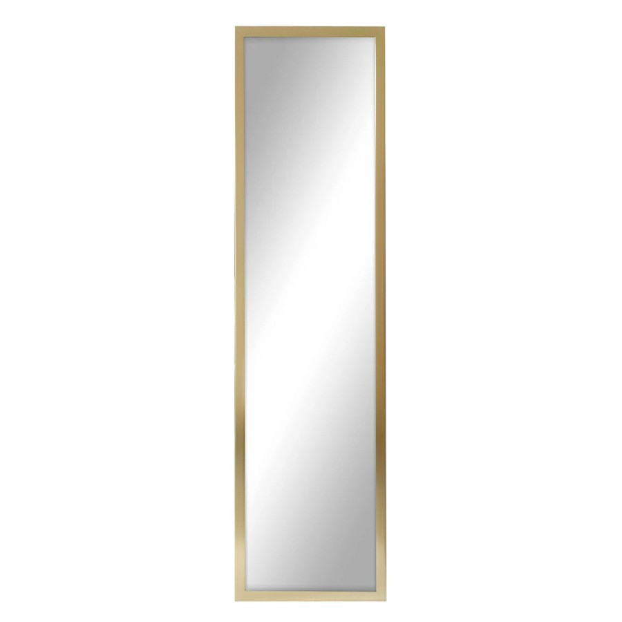 Mirrors * | 14X53 Over The Door Mirror With Hardware, Gold Sale Merchandise