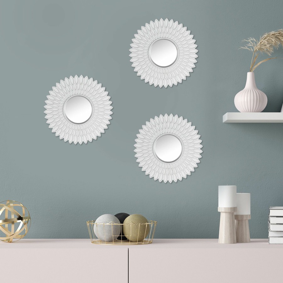 Mirrors * | 10X10 3-Piece White Mirror Set Special Design